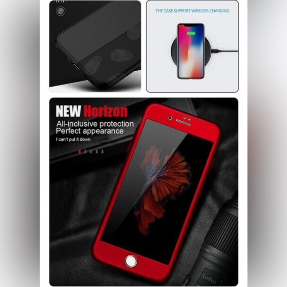 NIB, iPhone 7 silver metallic 3 piece phone case with screen protector. Unopened - Picture 4 of 8